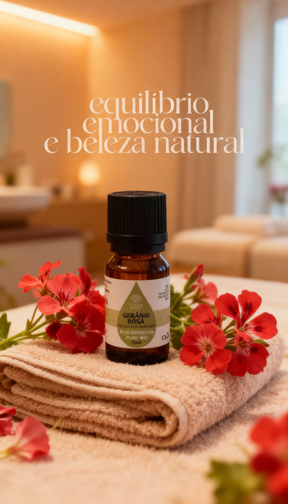 Óleo Essencial Gerânio Rosa | Pelargonium Graveolens & P/Rosa Egypt | 10ml