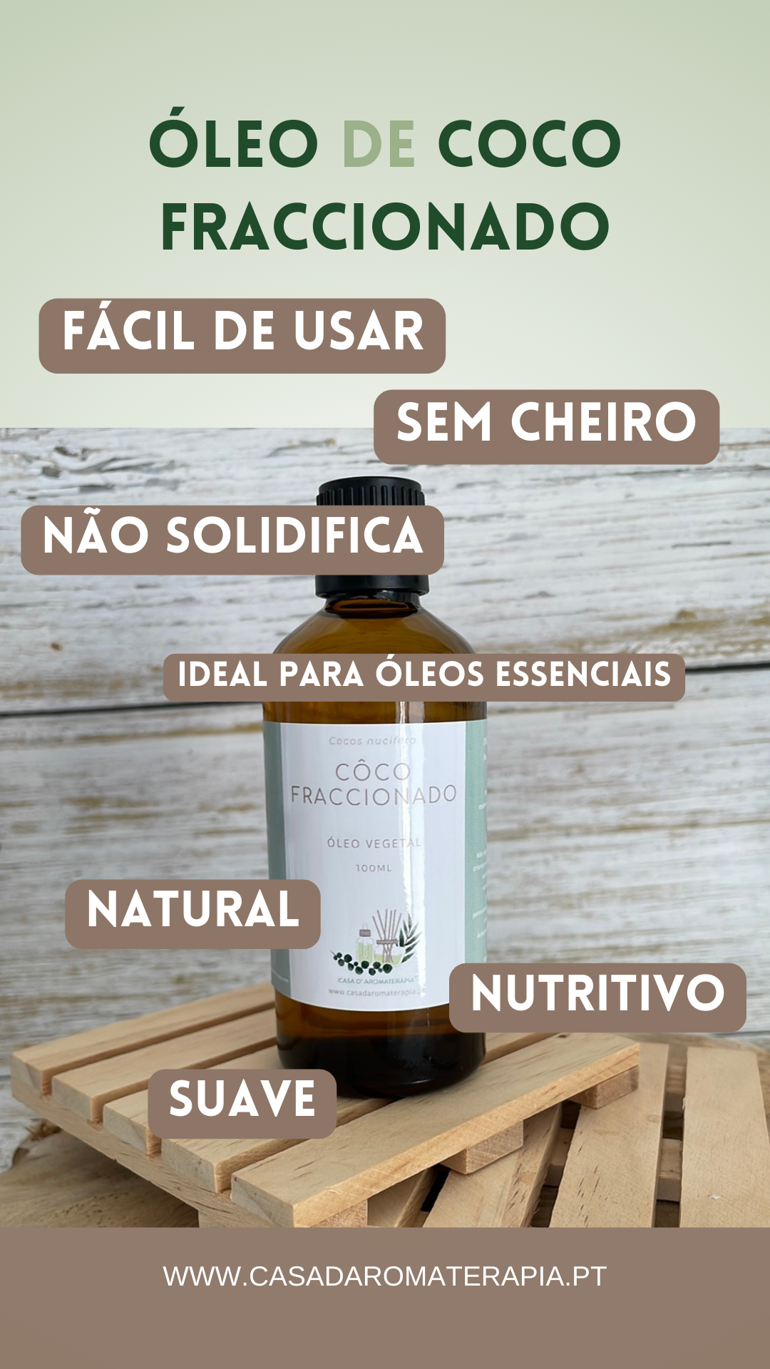 Óleo Vegetal de Coco Fraccionado | Cocos Nucifera | 100ml