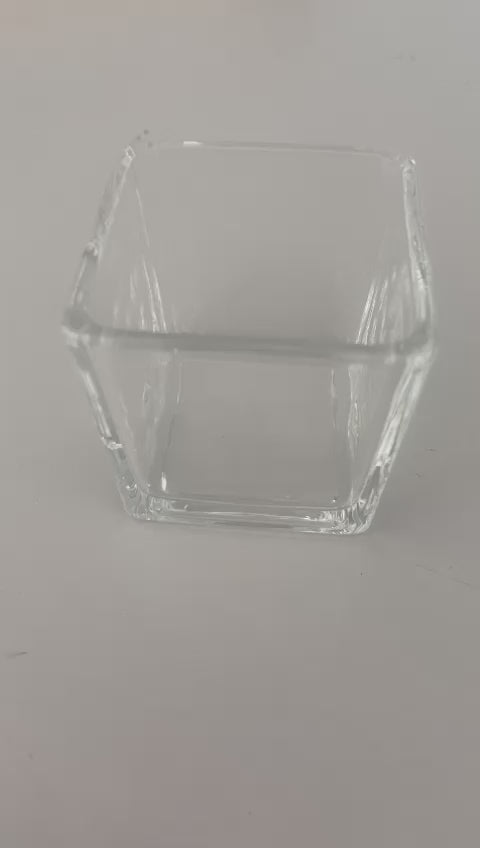 Frasco vidro para velas transparente quadrado (pavio incluído)