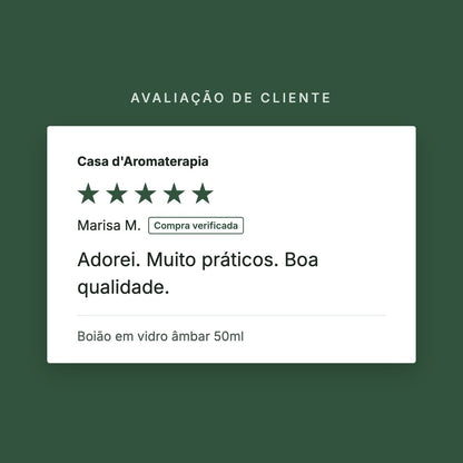 Avaliação de cliente 5 estrelas: Boião em vidro âmbar 50ml
