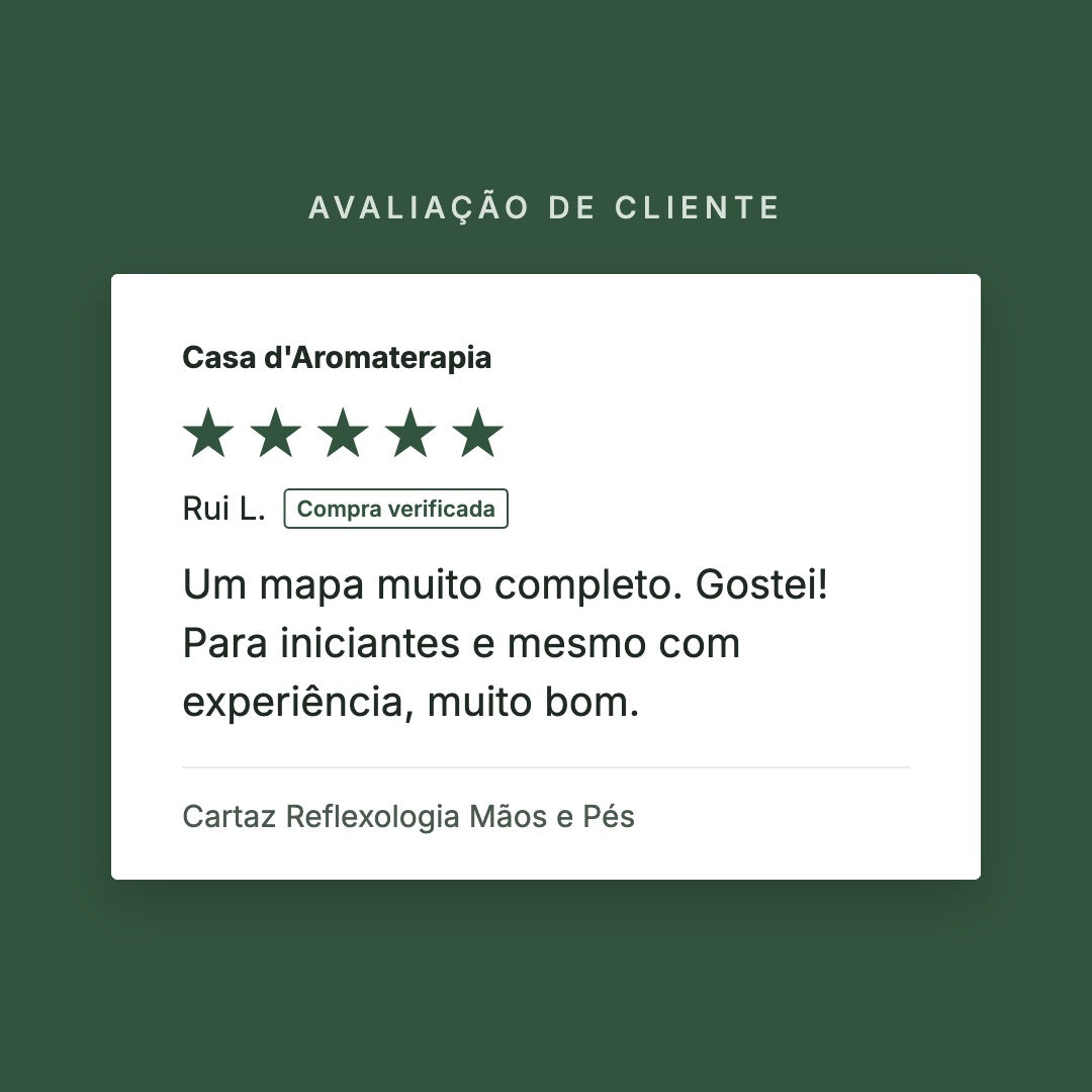 Avaliação de cliente 5 estrelas: Cartaz Reflexologia Mãos e Pés