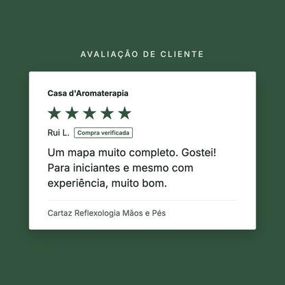 Avaliação de cliente 5 estrelas: Cartaz Reflexologia Mãos e Pés