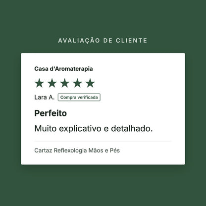 Avaliação de cliente 5 estrelas: Cartaz Reflexologia Mãos e Pés