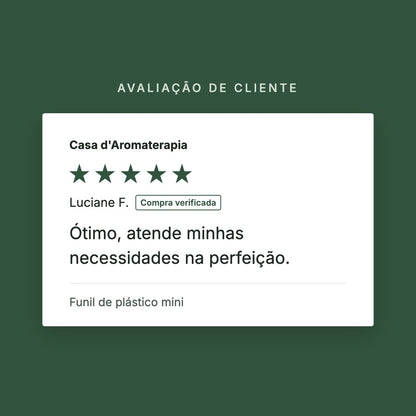 Avaliação de cliente 5 estrelas: Funil de plástico mini