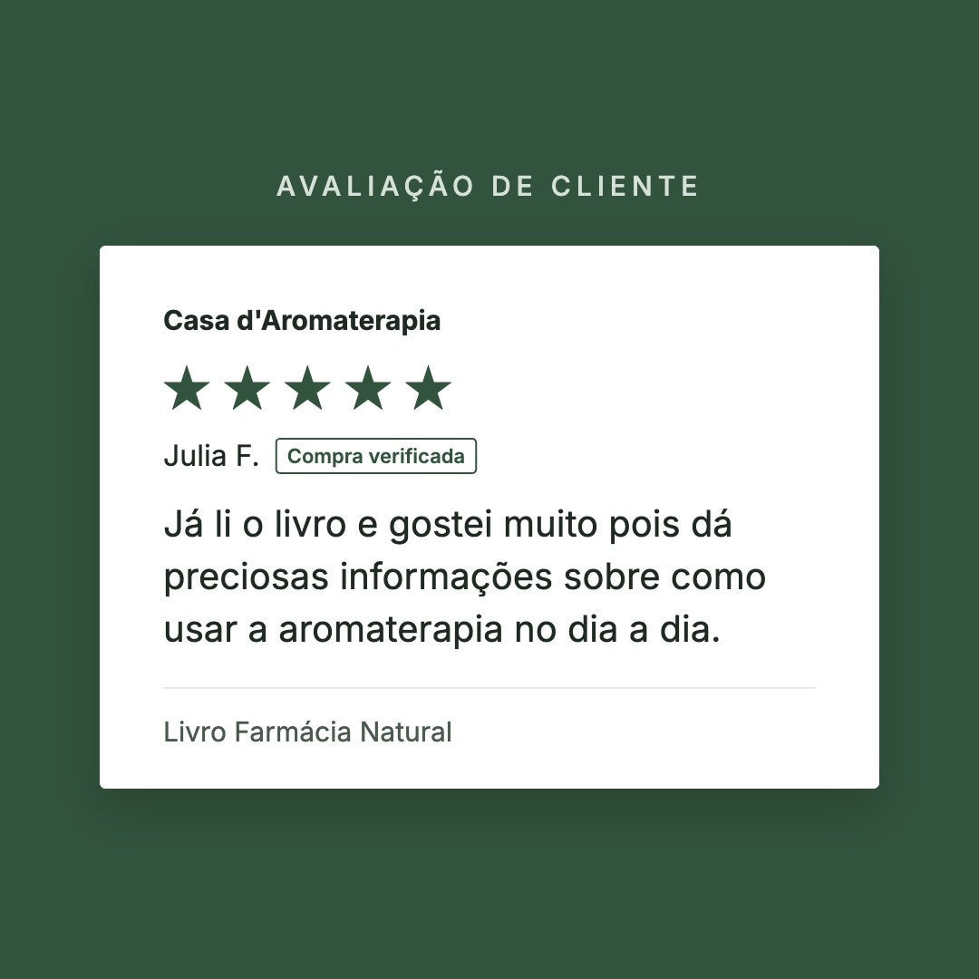 Avaliação de cliente 5 estrelas: Livro Farmácia Natural