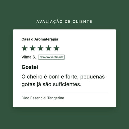 Avaliação de cliente 5 estrelas: Óleo Essencial Tangerina