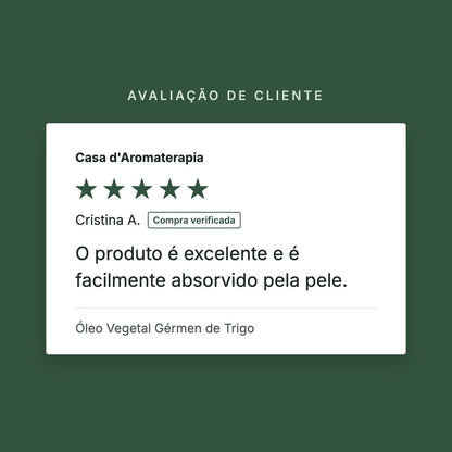 Avaliação de cliente 5 estrelas: Óleo Vegetal Gérmen de Trigo