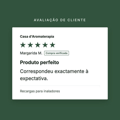 Avaliação de cliente 5 estrelas: Recargas para inaladores