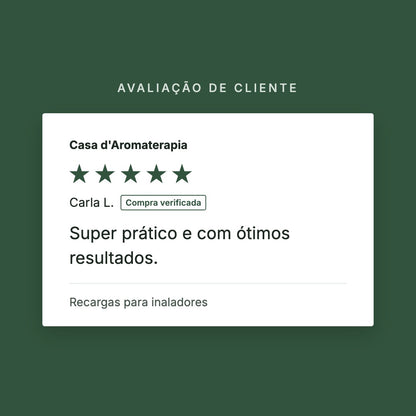 Avaliação de cliente 5 estrelas: Recargas para inaladores