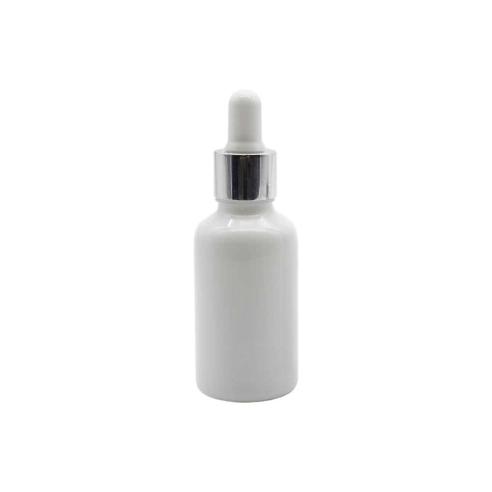 Frasco 30ml de vidro Branco com pipeta .
