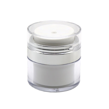 Flacon airless blanc argenté