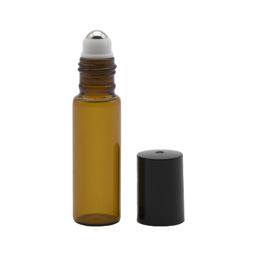 Frasco roll-on 5ml vidro ambar (esfera inox)