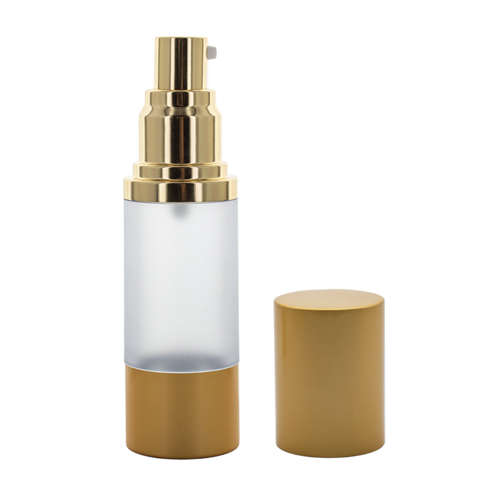 Frasco 30ml airless fosco prata/ouro