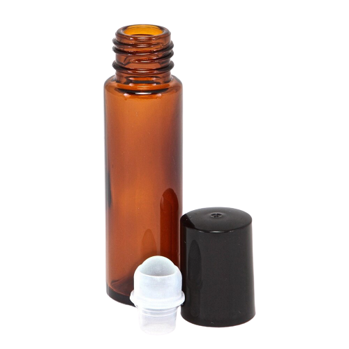 10ml amber glass roll-on bottle (glass sphere)